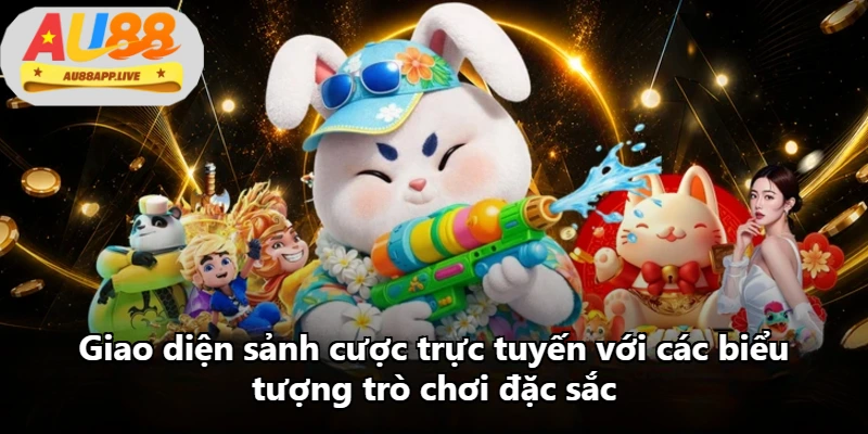 Giao diện sảnh cược trực tuyến với các biểu tượng trò chơi đặc sắc